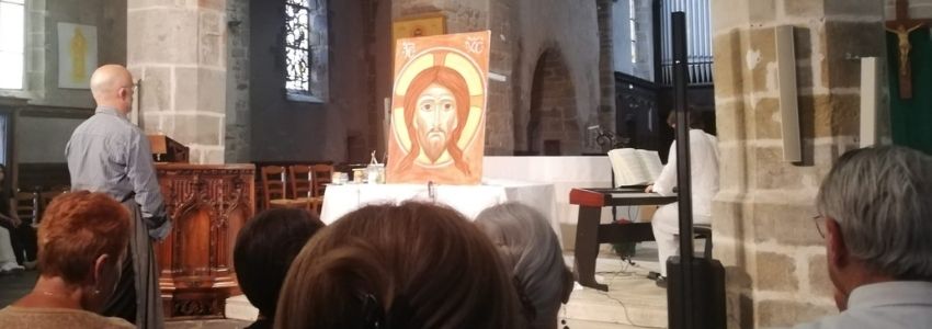 Saint-Paul-en-Forez-Donzy : peinture d'icône "en direct"