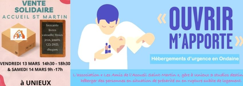 Vente solidaire au profit de l'Accueil Saint-Martin (Unieux)