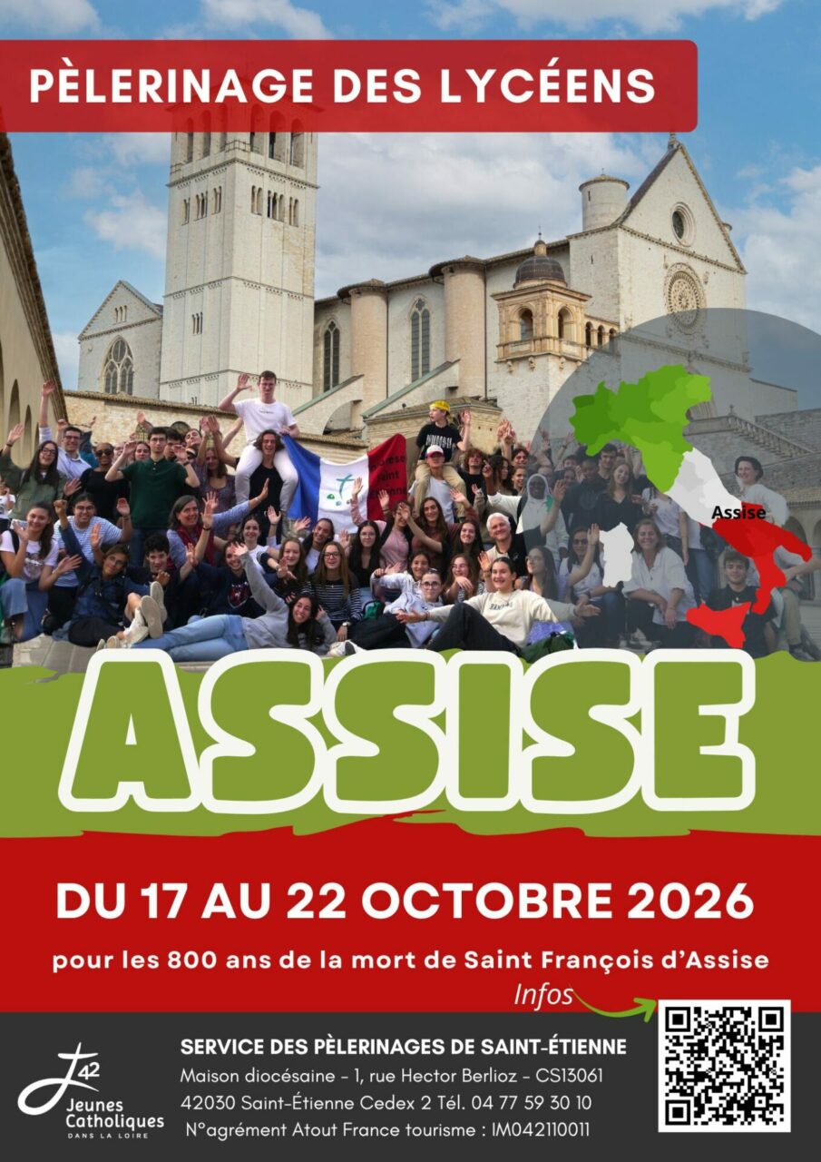 affiches pèlerinage Assise pour lycéens 2026